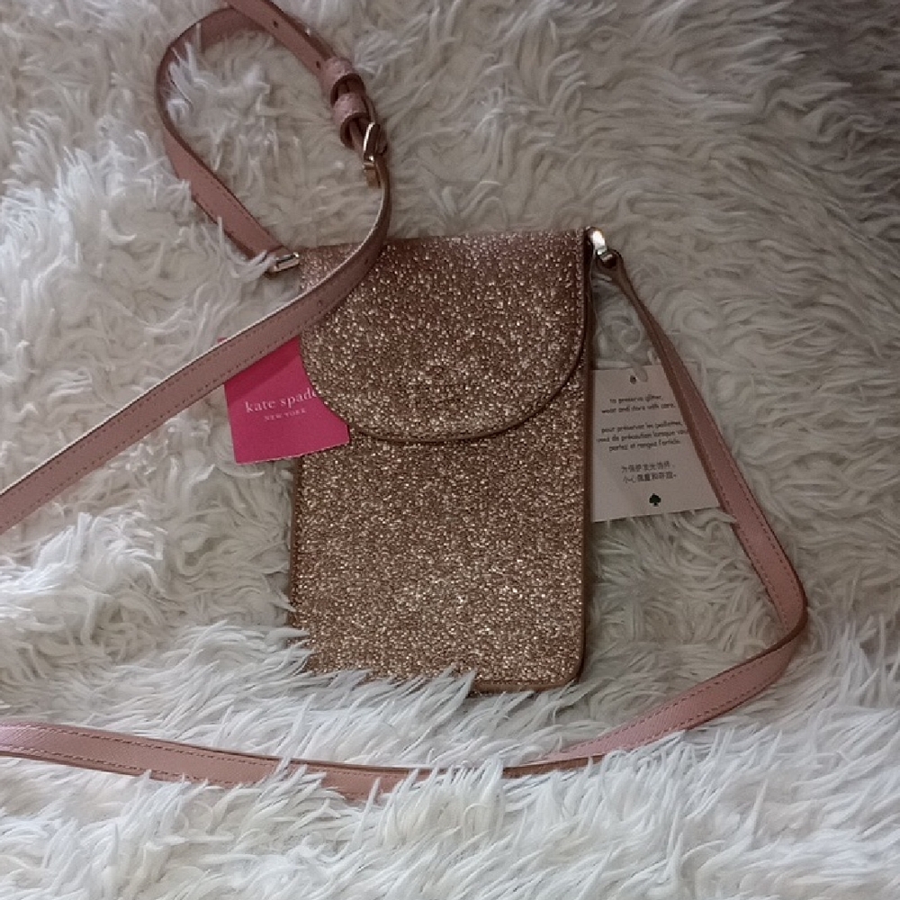 Kate Spade Rose Gold Glitter Crossbody Bag